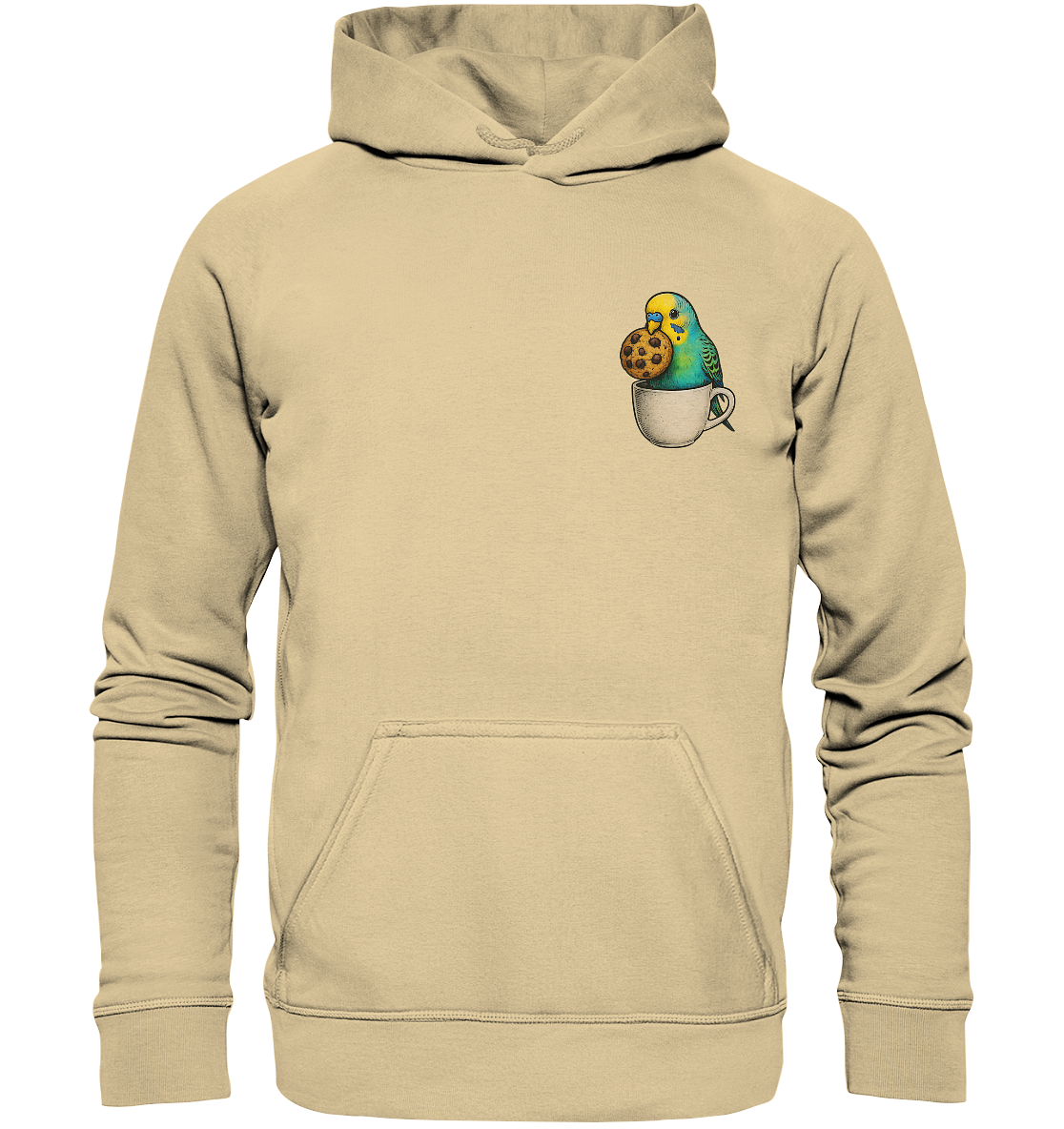 Cookie Time Budgie – Funny Bird with Cookie - Basic Unisex Hoodie