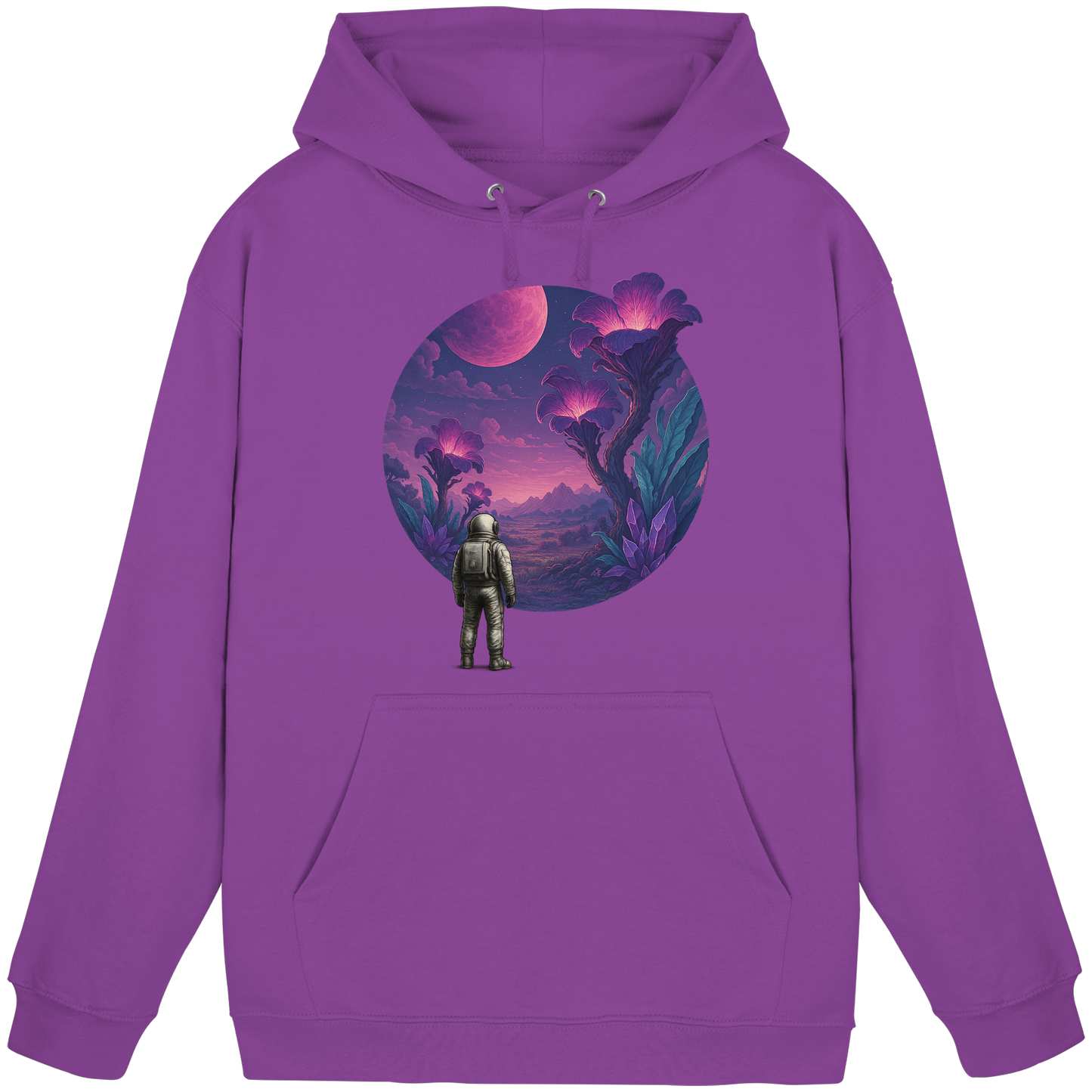 Lunar Bloom – Astronaut’s Journey - Basic Unisex Hoodie