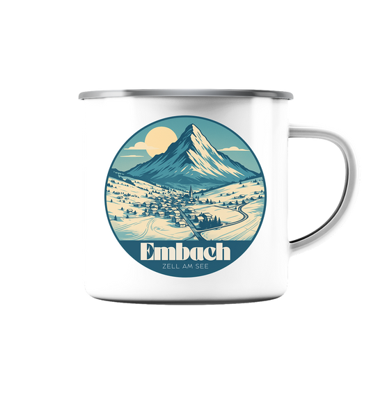 Alpine Mug – Embach – Winter Edition - Emaille Tasse (Silber)