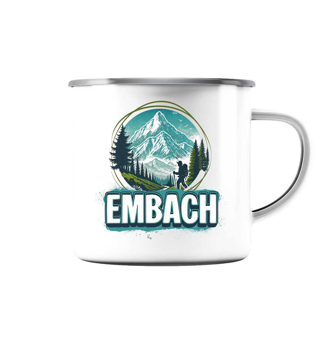Embach – Embach is Calling - Emaille Tasse (Silber)