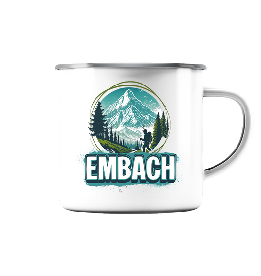 Embach – Embach is Calling - Emaille Tasse (Silber)