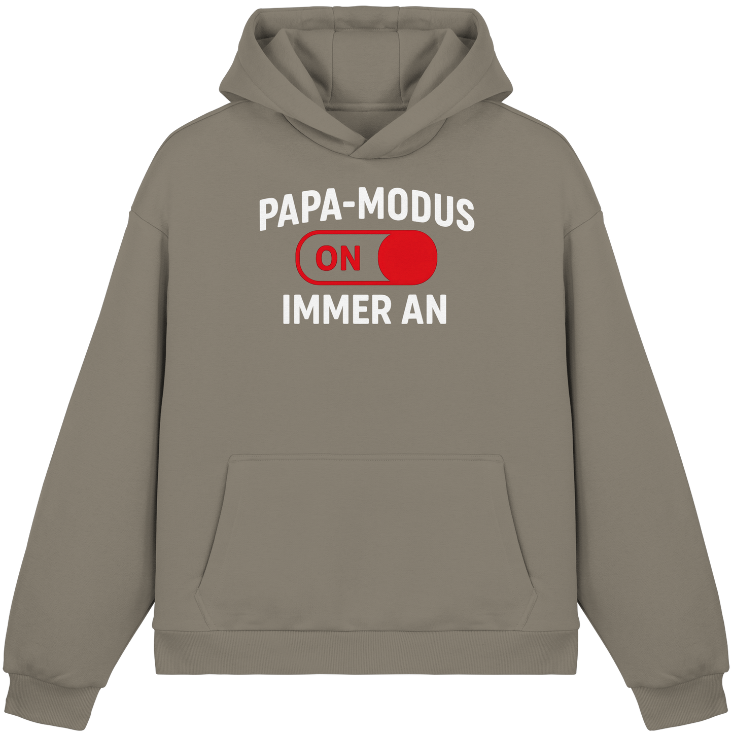 Papa-Modus On - Rot - Fluffy Boxcut Hoodie