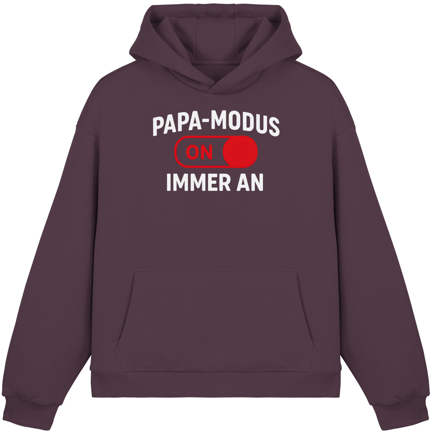 Papa-Modus On - Rot - Fluffy Boxcut Hoodie
