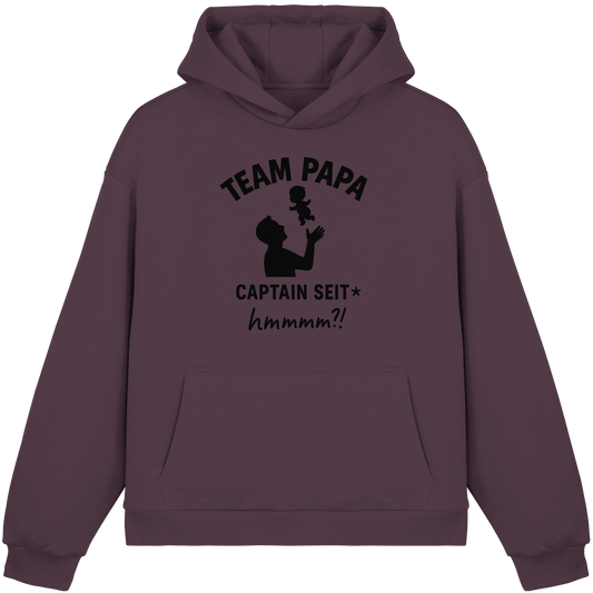 Team Papa - Captain seit*  (Dark Edition) - Fluffy Boxcut Hoodie