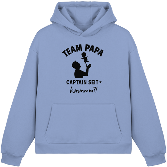 Team Papa - Captain seit*  (Dark Edition) - Fluffy Boxcut Hoodie