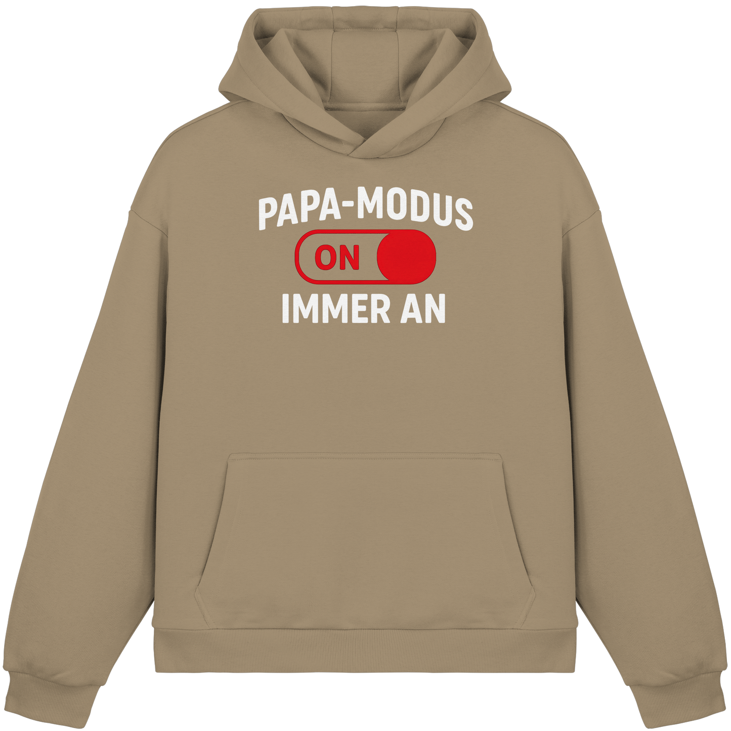 Papa-Modus On - Rot - Fluffy Boxcut Hoodie