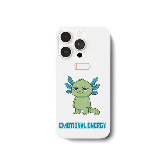 Emotional Energy – Axolotl mit leerem Akku - iPhone 14 Pro Handyhülle