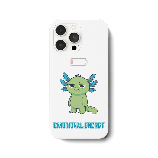 Emotional Energy – Axolotl mit leerem Akku - iPhone 14 Pro Max Handyhülle