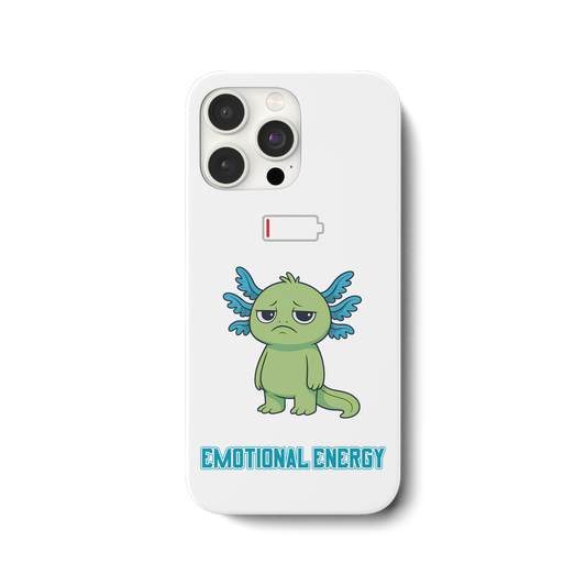 Emotional Energy – Axolotl mit leerem Akku - iPhone 15 Pro Max Handyhülle
