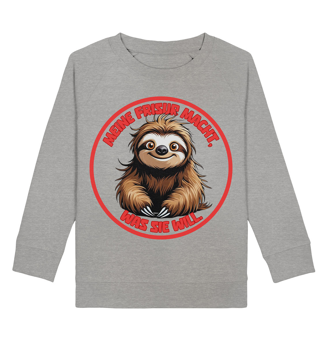 Meine Frisur macht, was sie will – Faultier (rot) - Kids Basic Sweatshirt