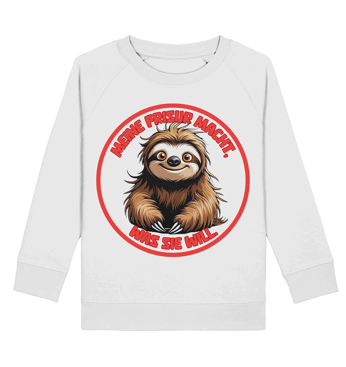 Meine Frisur macht, was sie will – Faultier (rot) - Kids Basic Sweatshirt