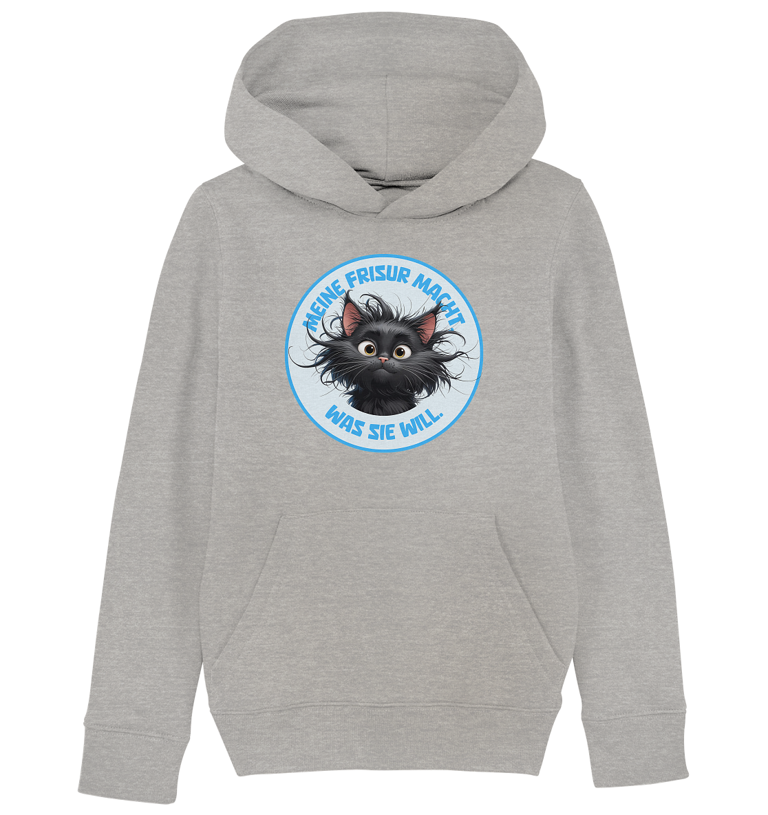 Meine Frisur macht, was sie will – Katze (blau) - Kids Organic Hoodie