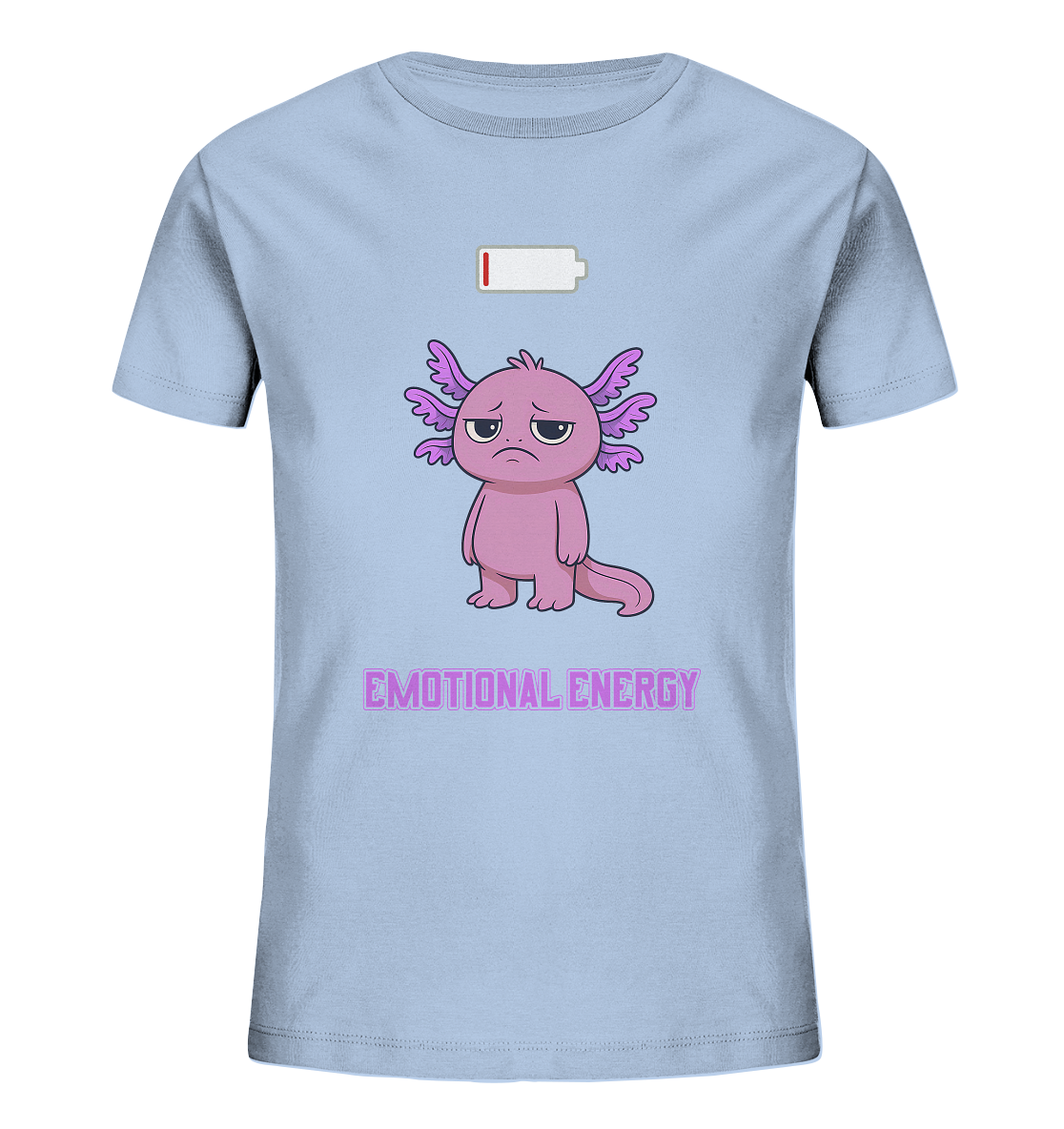 Emotional Energy – Axolotl mit leerem Akku (Pink) - Kids Organic Shirt