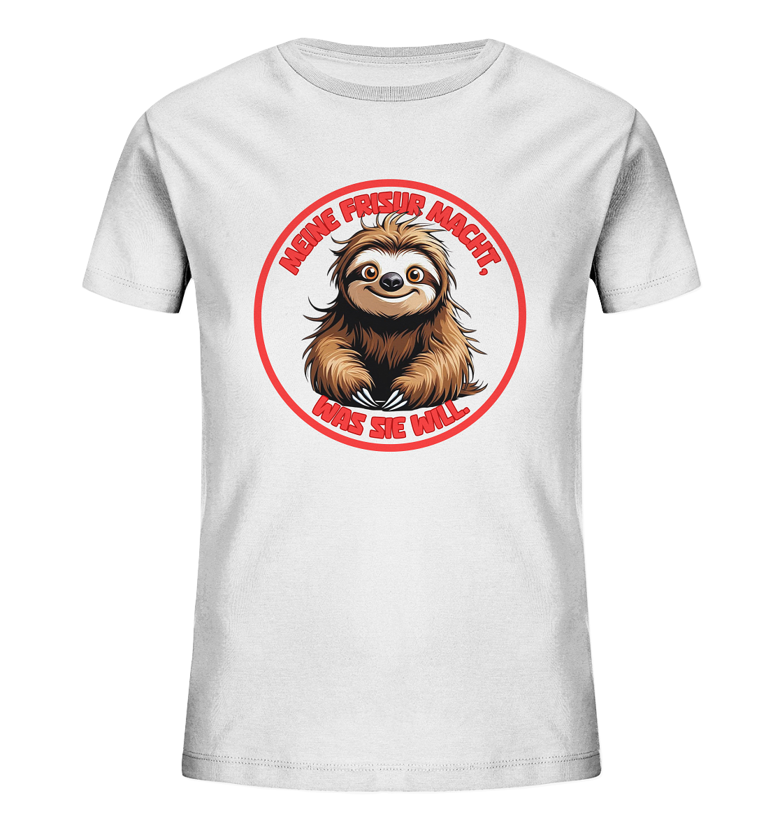 Meine Frisur macht, was sie will – Faultier (rot) - Kids Organic Shirt