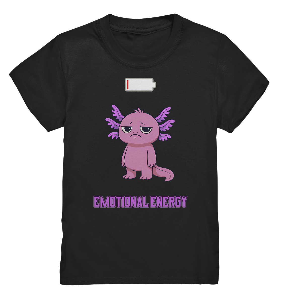 Emotional Energy – Axolotl mit leerem Akku (Pink) - Kids Premium Shirt