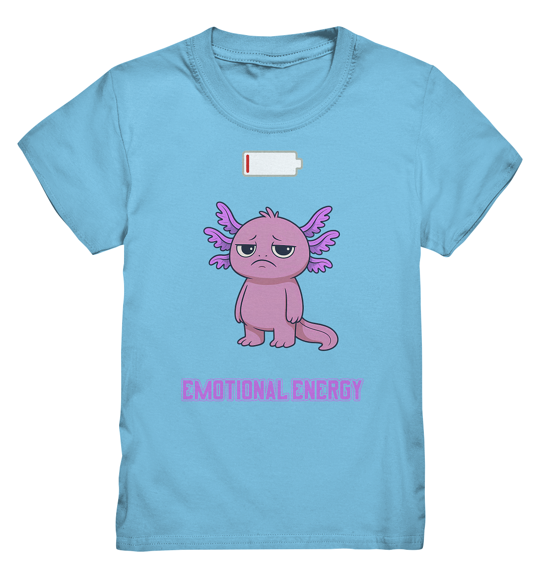 Emotional Energy – Axolotl mit leerem Akku (Pink) - Kids Premium Shirt