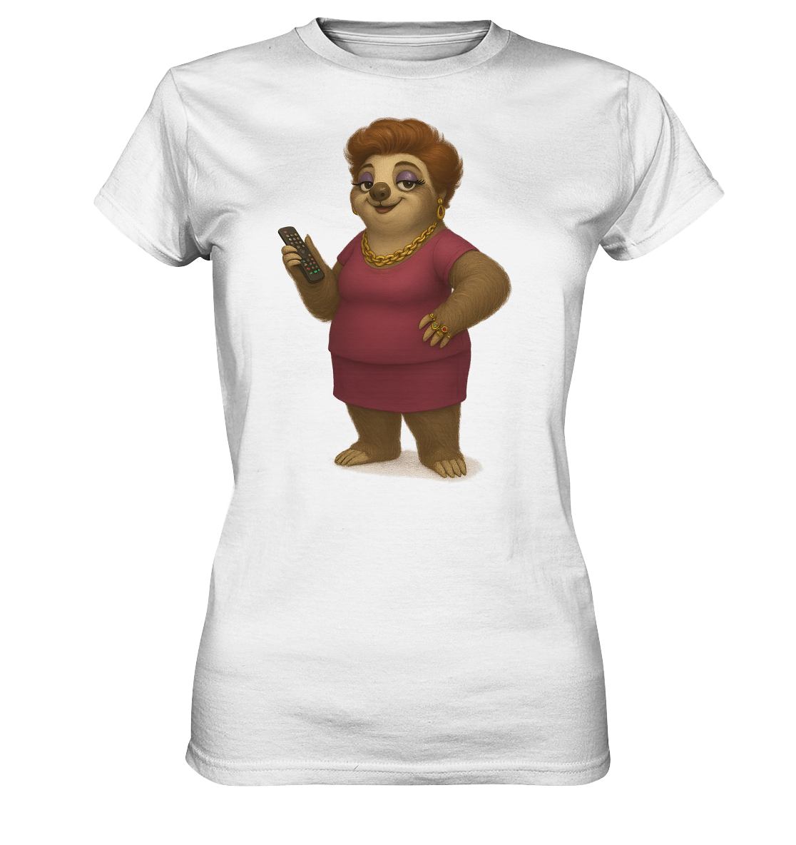 Slothies – Babsi Bling – QVC-Fanatikerin mit 400 Ringen - Ladies Premium Shirt