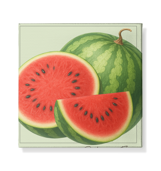 Fructus Botanica – Wassermelone (Rubrum Frigoris) - Leinwand 20x20cm