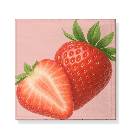 Fructus Botanica – Erdbeere (Rubra Dulcis) - Leinwand 20x20cm