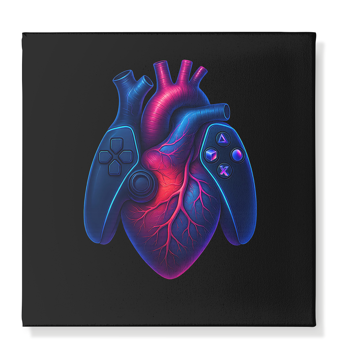 Heart of a Gamer – Gaming Wall Art - Leinwand 40x40cm