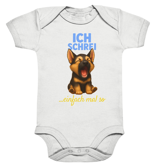 Ich schrei einfach mal so – Schäferhund-Welpe - Organic Baby Bodysuit
