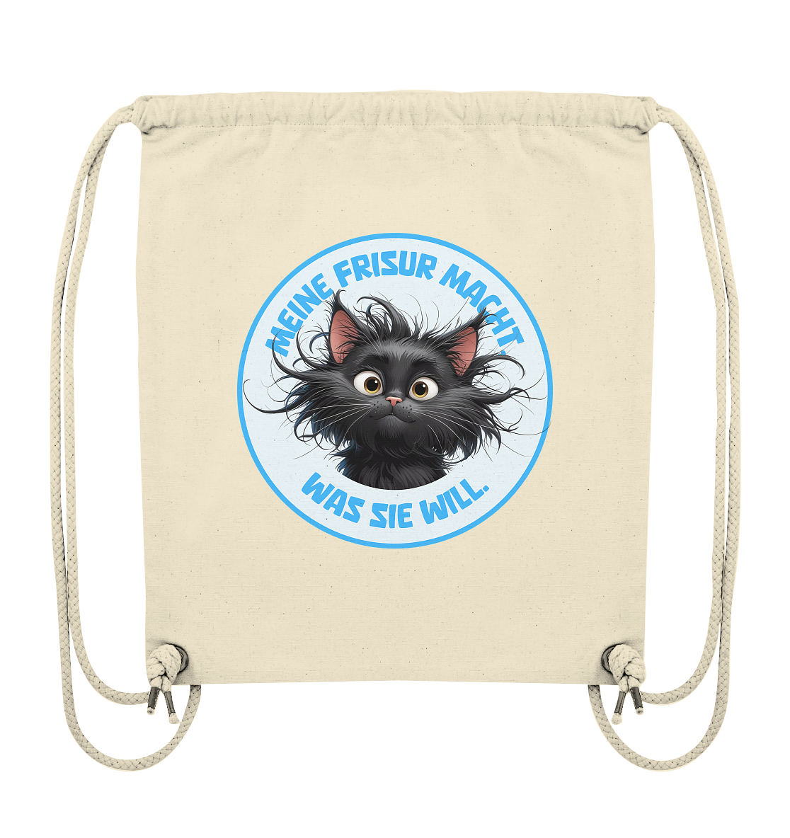 Meine Frisur macht, was sie will – Katze (blau) - Organic Gym-Bag