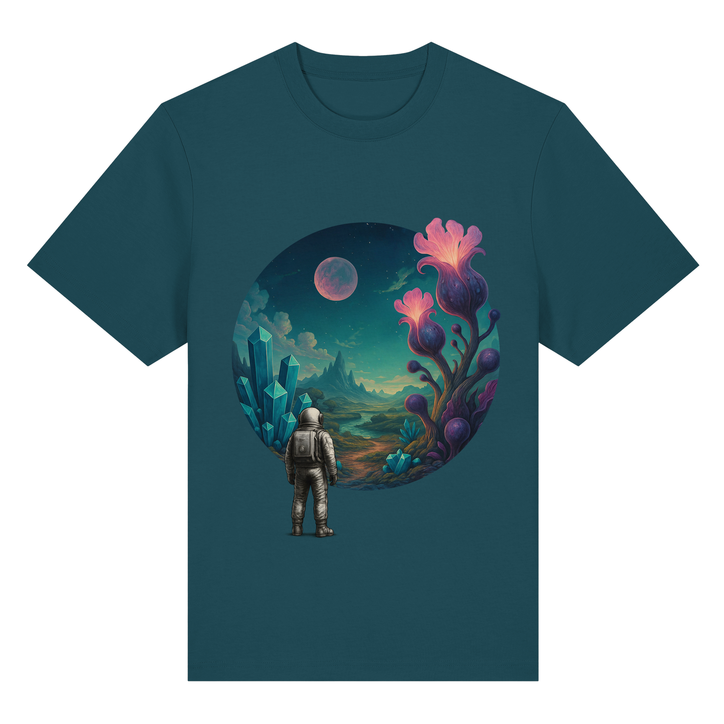 Crystal Bloom – Astronaut’s Journey - Organic Heavy T-Shirt
