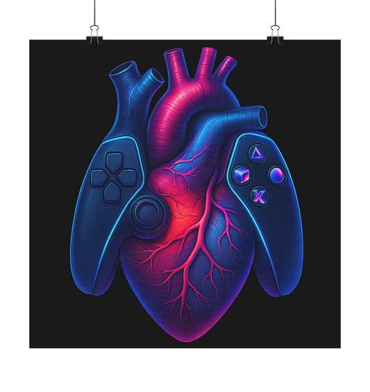 Heart of a Gamer – Gaming Wall Art - Poster 50x50