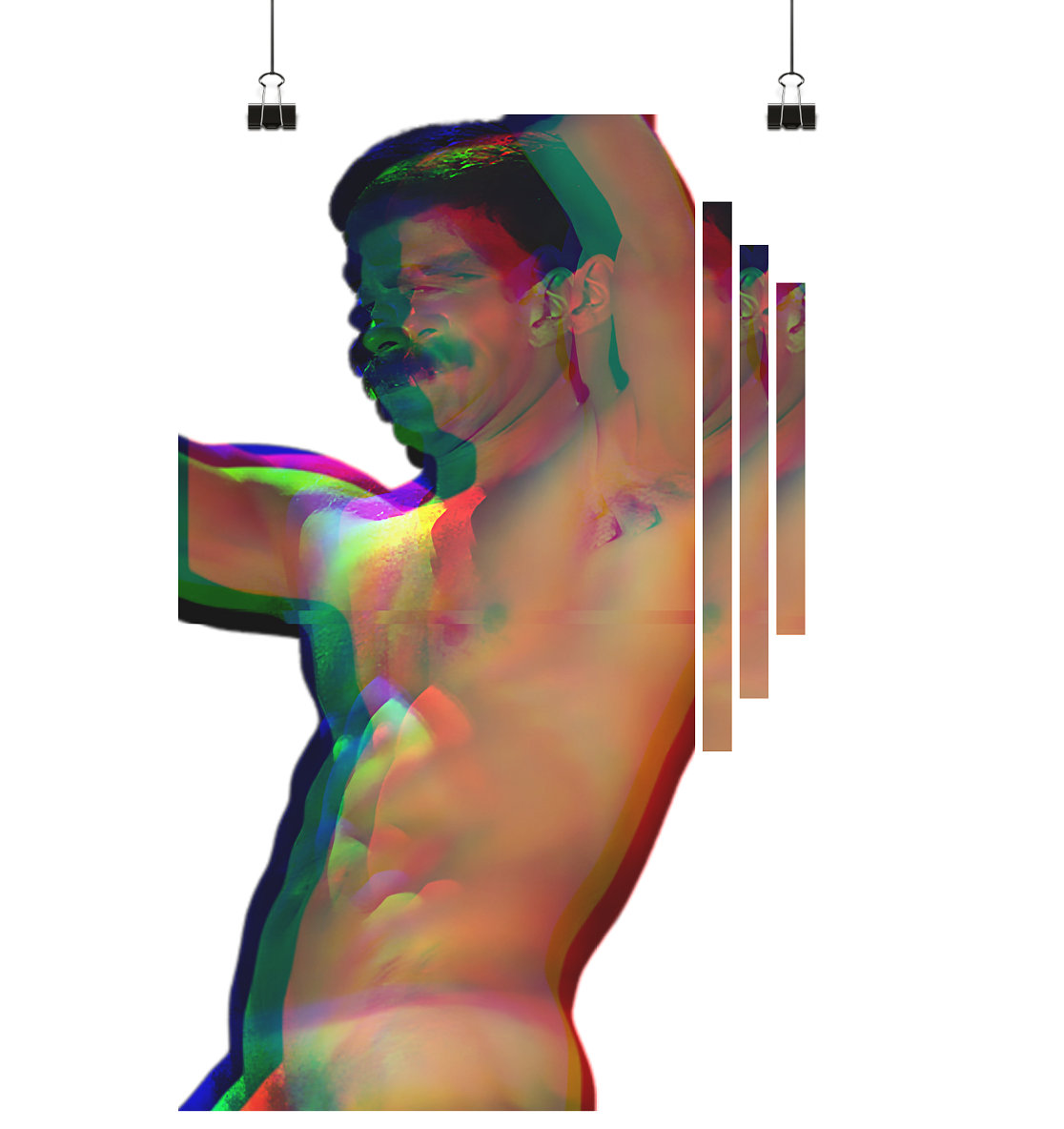 Daddy Distortion – Gay Icons Glitch - Poster Din A1 (hoch)