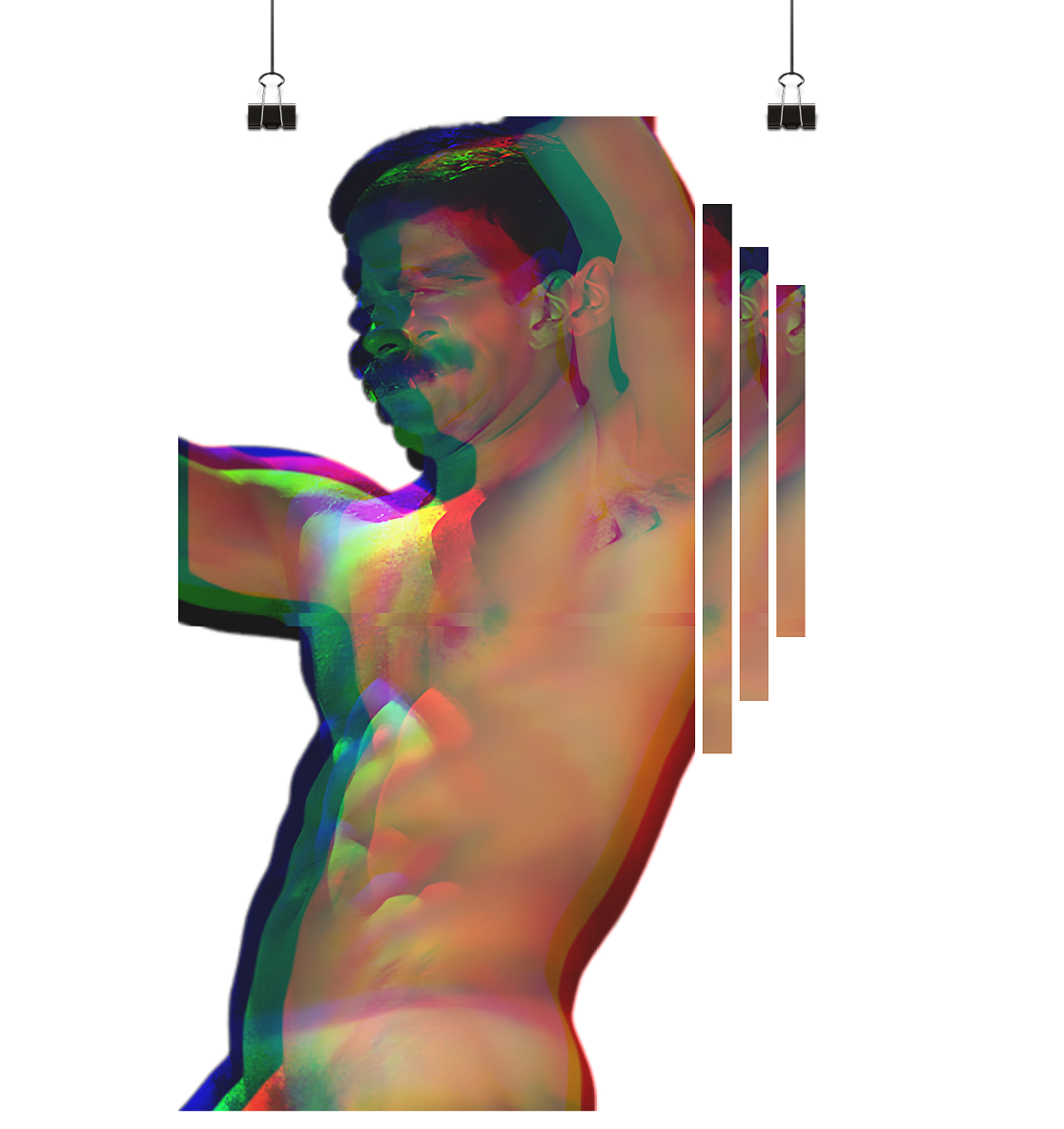 Daddy Distortion – Gay Icons Glitch - Poster Din A4 (hoch)