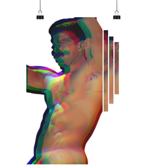 Daddy Distortion – Gay Icons Glitch - Poster Din A4 (hoch)