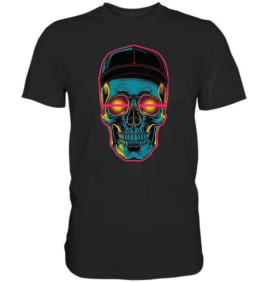 Neon Silence – Cyan & Orange - Premium Classic T-Shirt