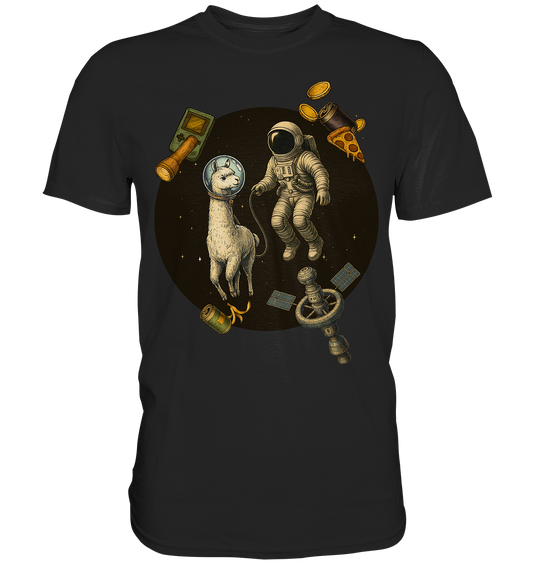 Spacewalk Gone Weird – Astronaut mit Lama - Premium Shirt