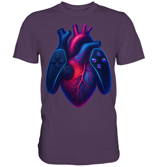 Heart of a Gamer – Pixel Pulse - Big Heart - Premium Shirt