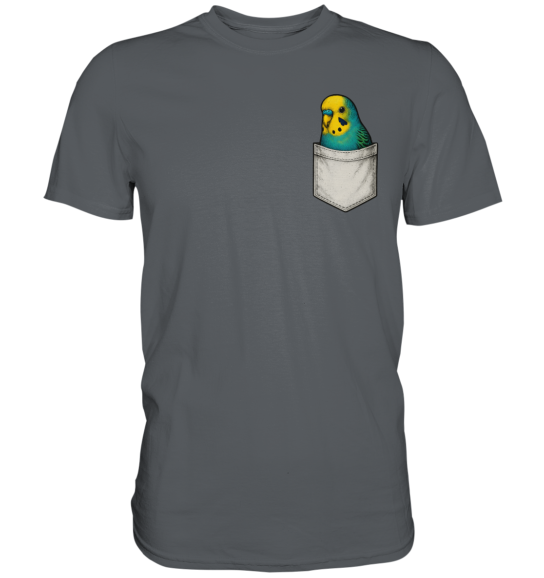 Peekaboo Pocket Bird – Lustiger Wellensittich im Hosentaschen-Style - Premium Shirt