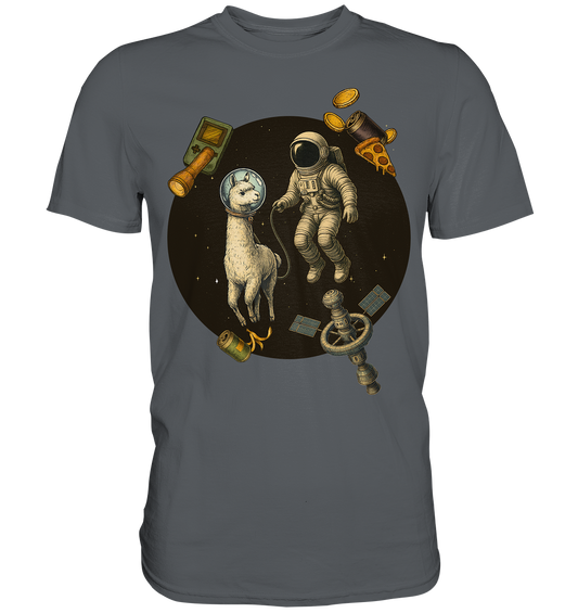 Spacewalk Gone Weird – Astronaut mit Lama - Premium Shirt