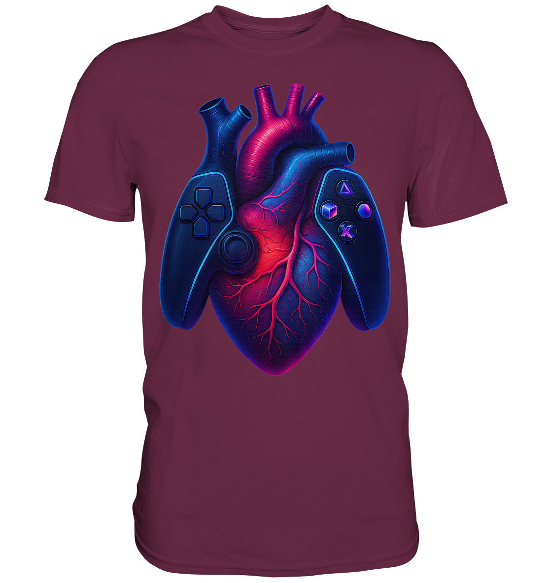 Heart of a Gamer – Pixel Pulse - Big Heart - Premium Shirt