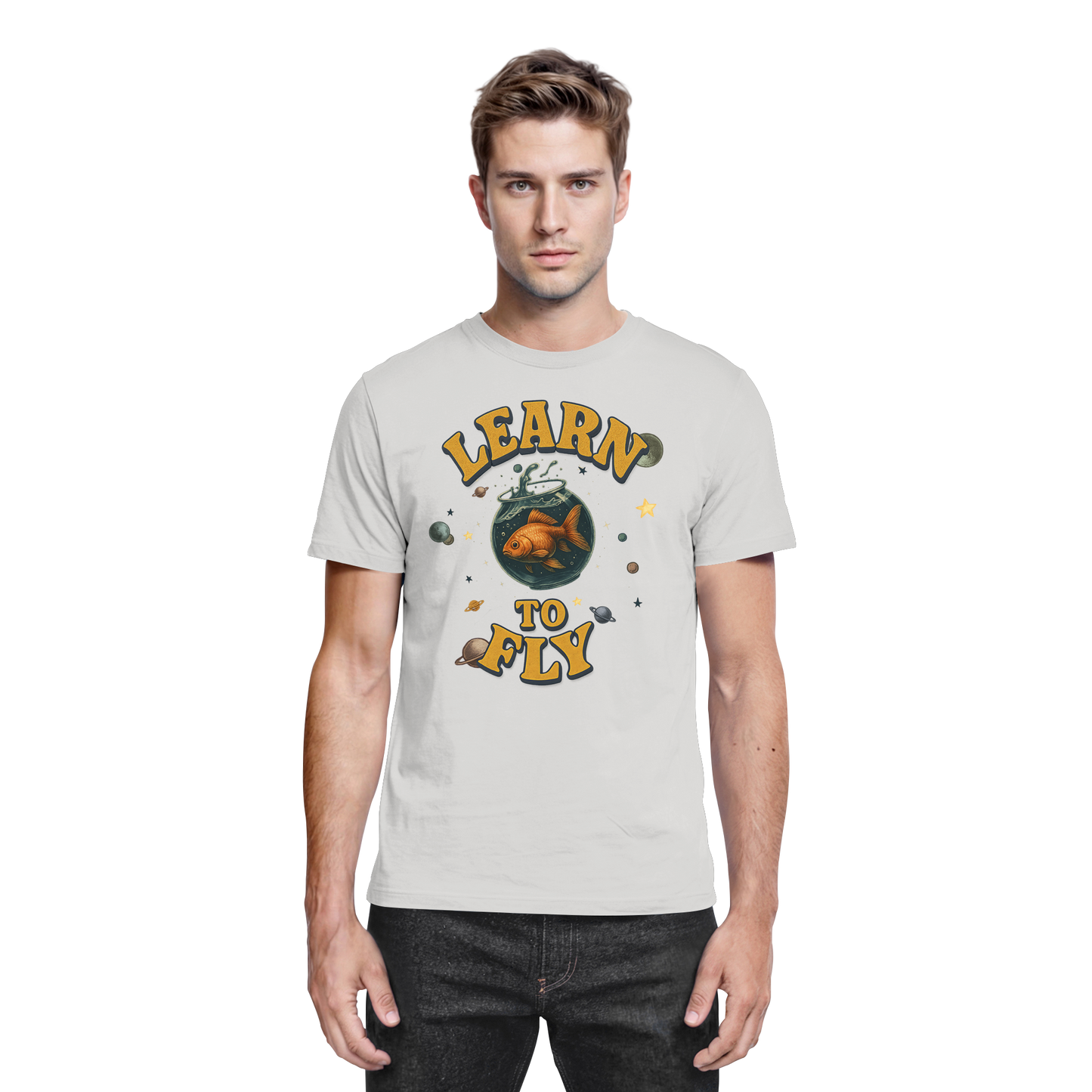 Learn to Fly – Goldfisch im Weltall - Premium Shirt