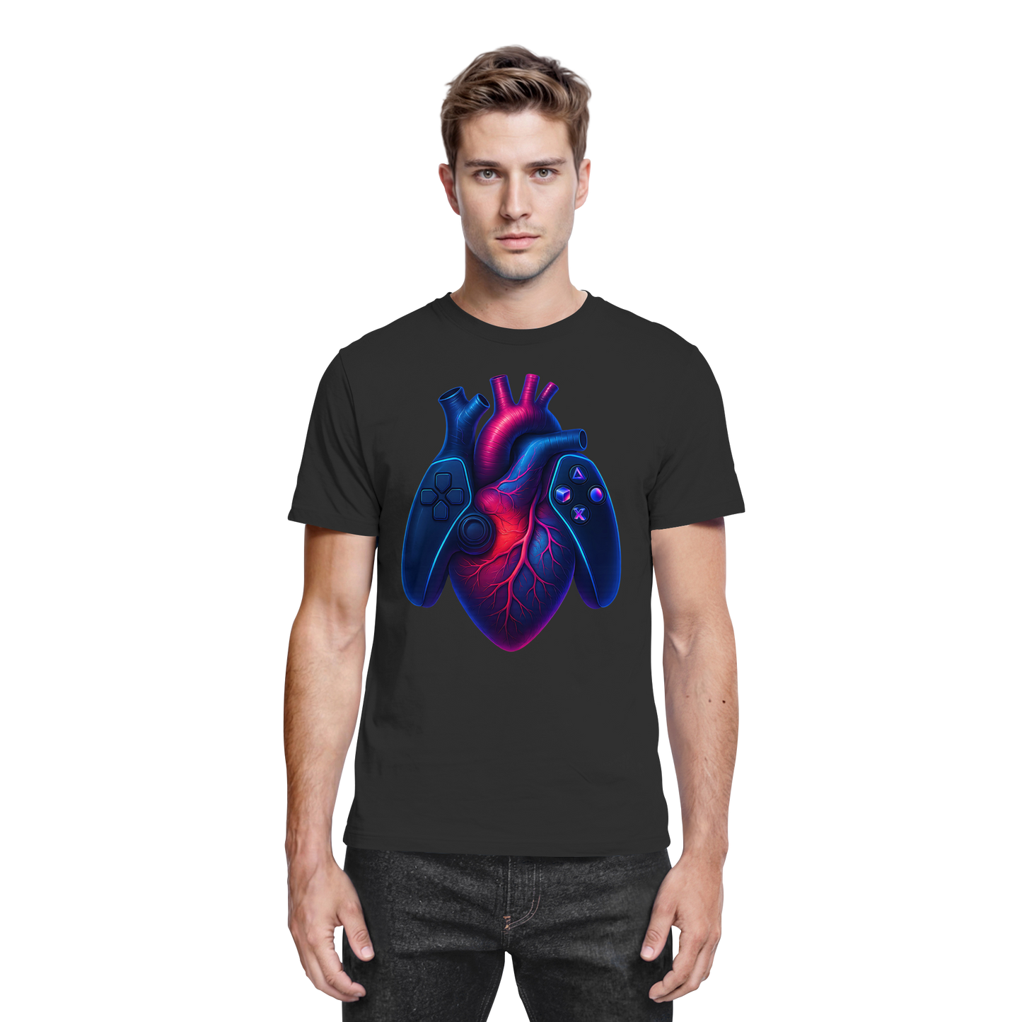 Heart of a Gamer – Pixel Pulse - Big Heart - Premium Shirt