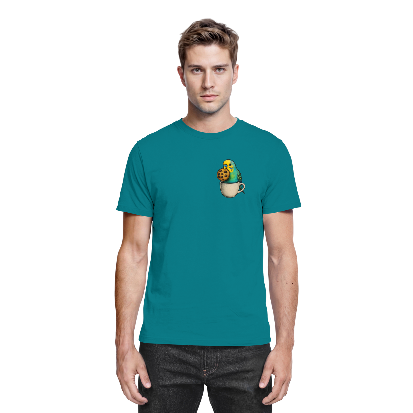 Cookie Time Budgie – Funny Bird with Cookie - Premium Shirt
