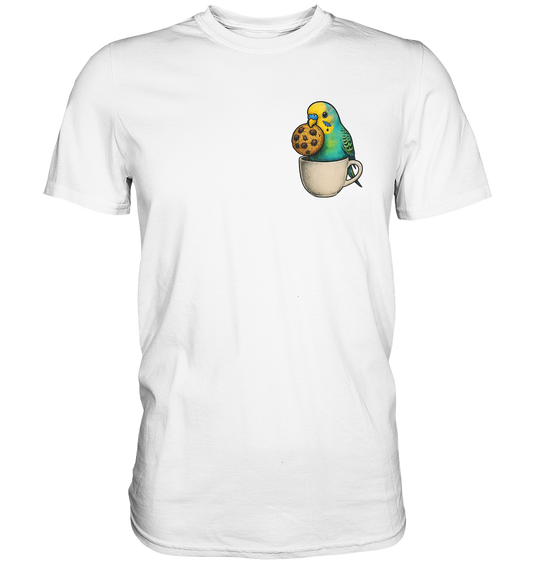 Cookie Time Budgie – Funny Bird with Cookie - Premium Shirt
