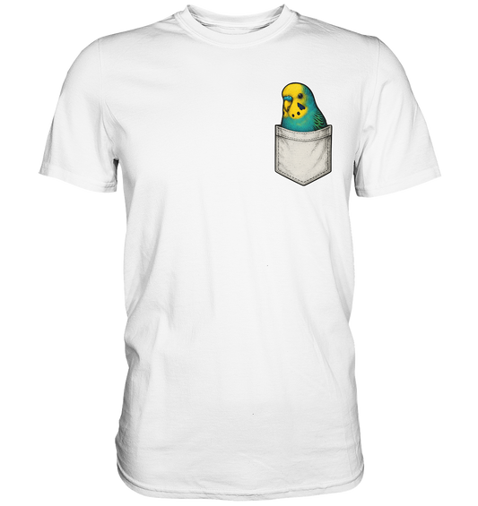 Peekaboo Pocket Bird – Lustiger Wellensittich im Hosentaschen-Style - Premium Shirt