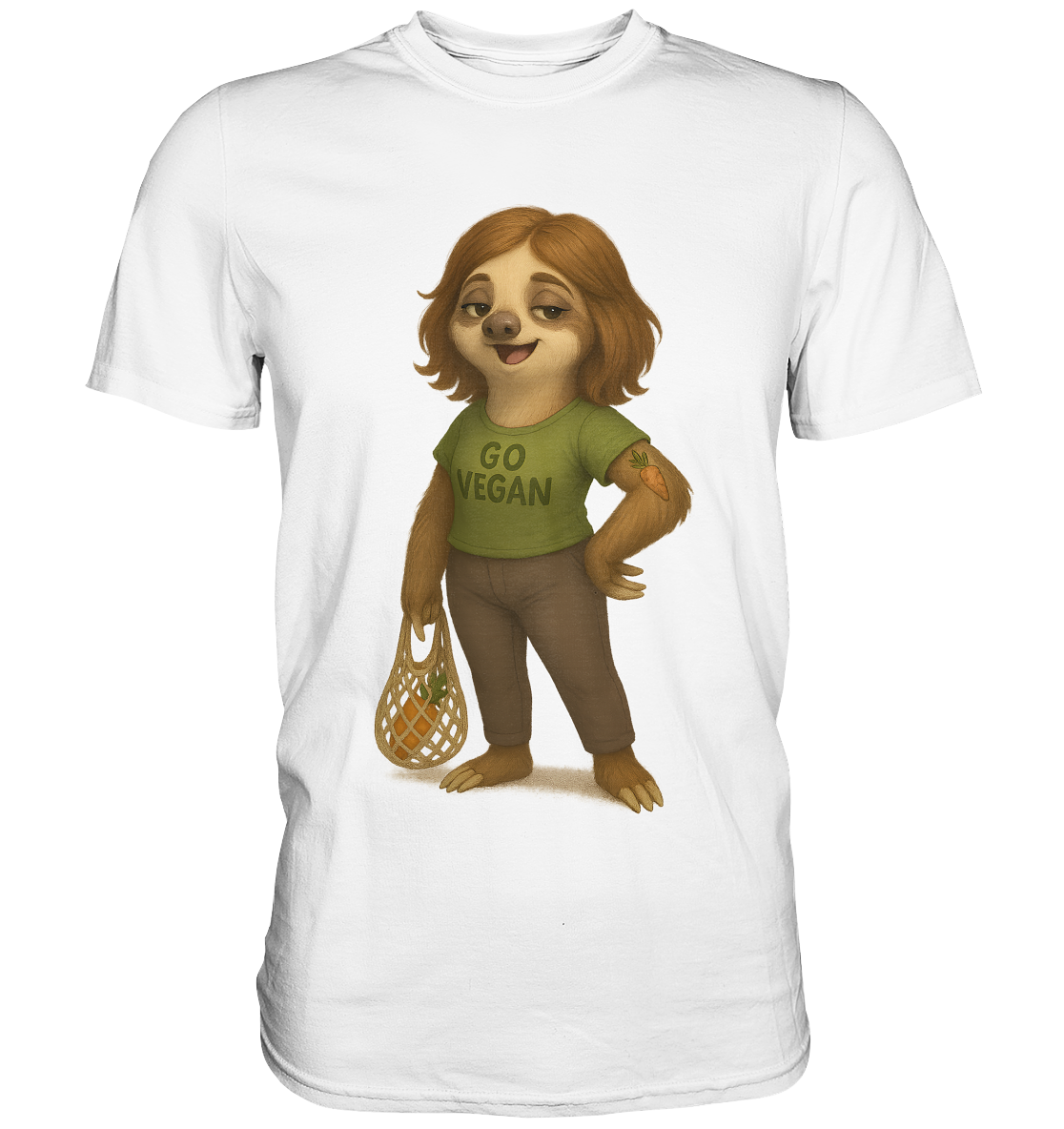 Slothies – Melanie Möhrchen – Vegan-Aktivistin mit Karotten-Tattoo - Premium Shirt
