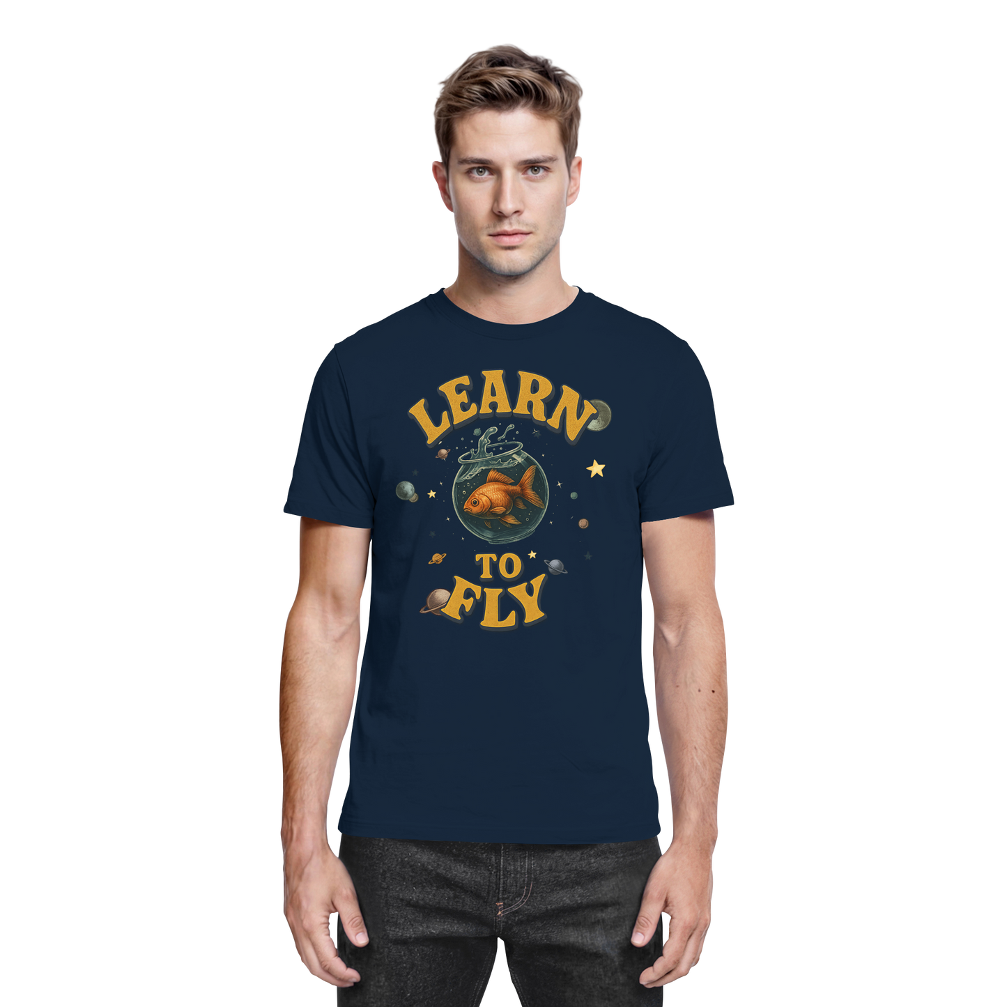 Learn to Fly – Goldfisch im Weltall - Premium Shirt