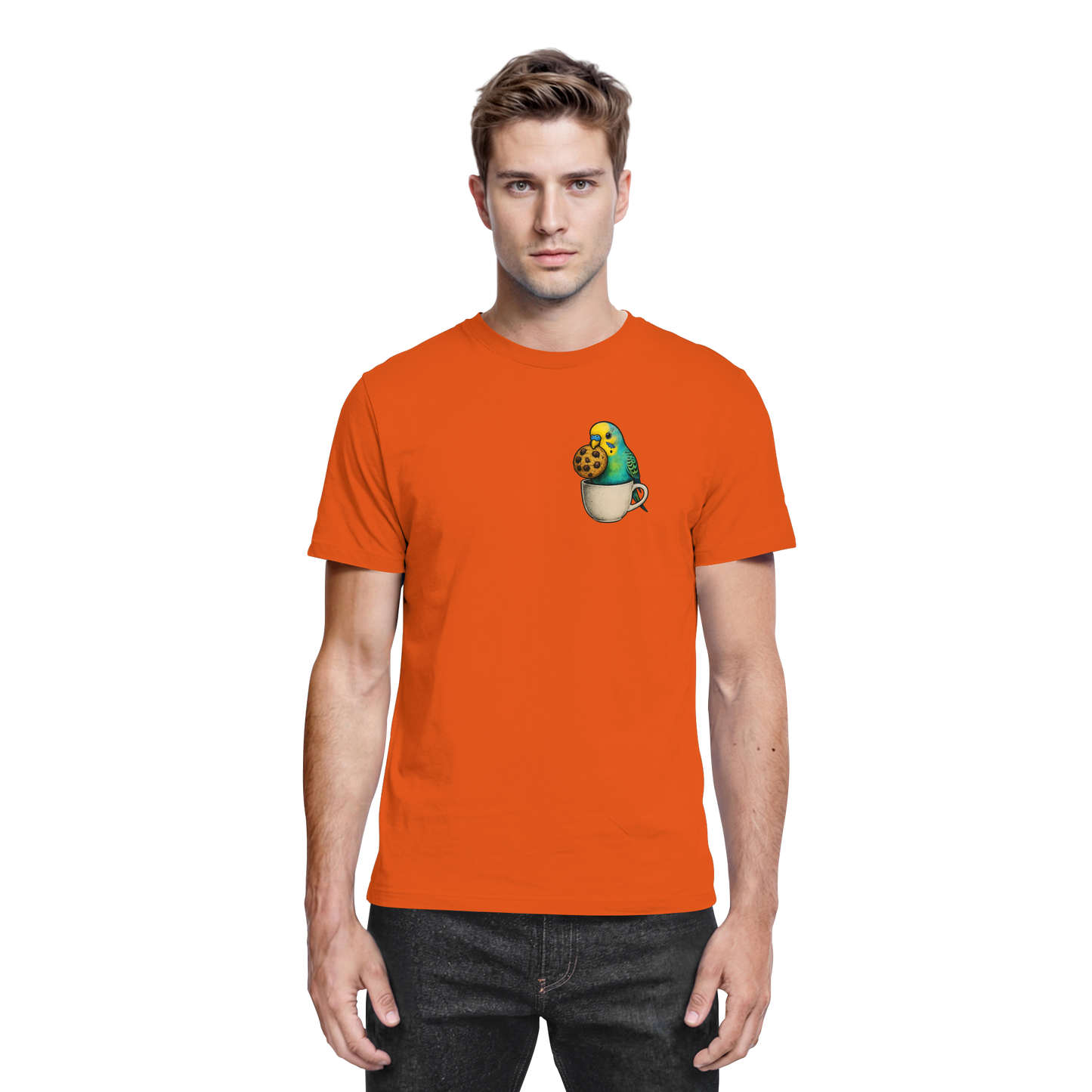 Cookie Time Budgie – Funny Bird with Cookie - Premium Shirt
