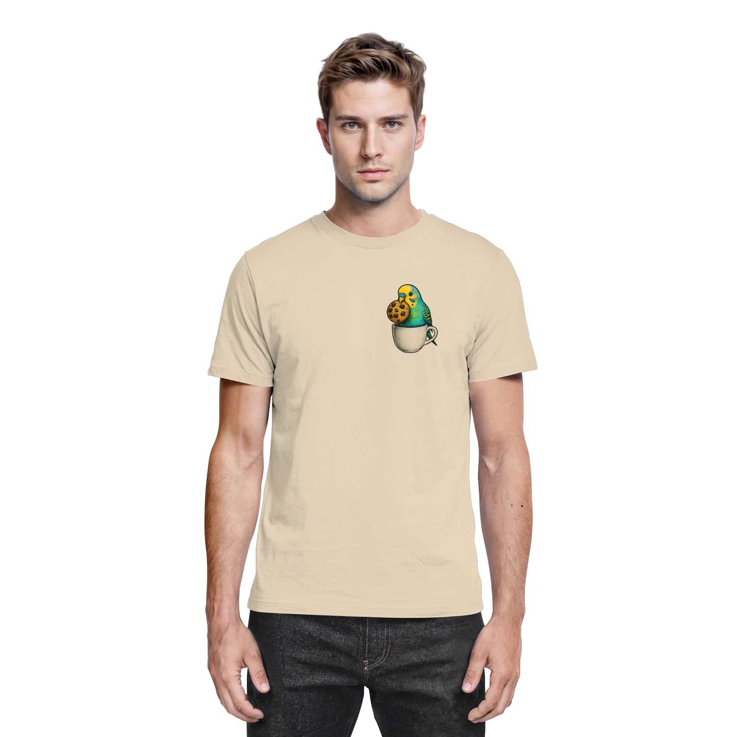 Cookie Time Budgie – Funny Bird with Cookie - Premium Shirt