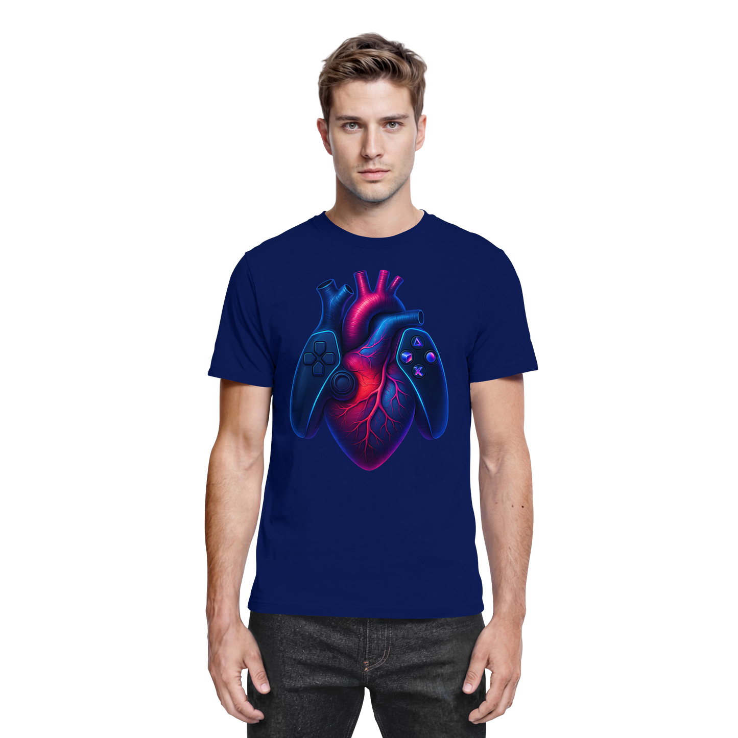 Heart of a Gamer – Pixel Pulse - Big Heart - Premium Shirt