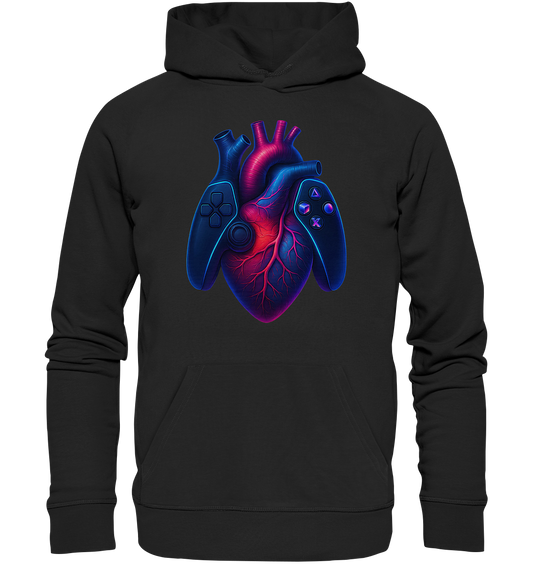 Heart of a Gamer – Pixel Pulse - Big Heart - Premium Unisex Hoodie