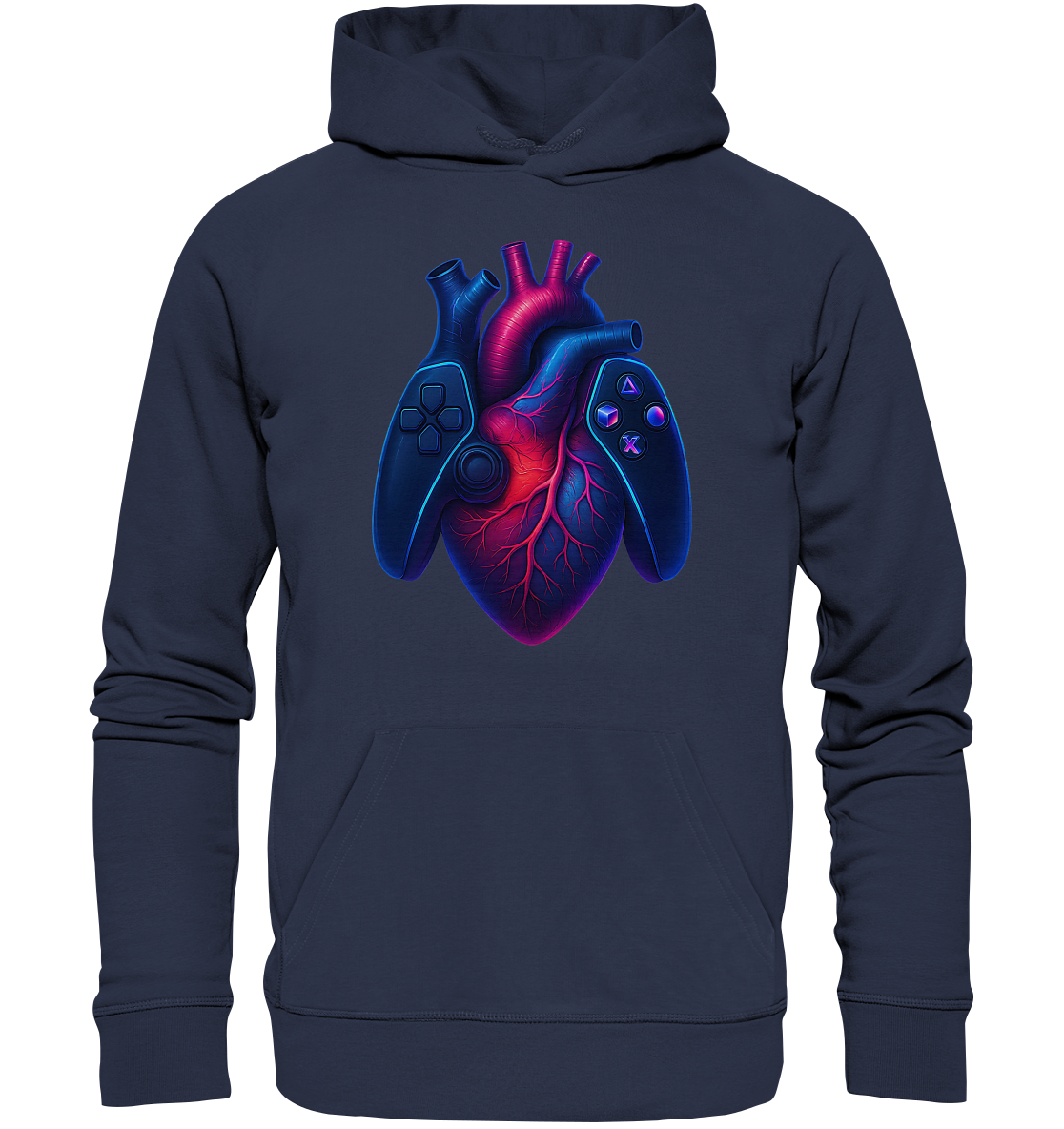 Heart of a Gamer – Pixel Pulse - Big Heart - Premium Unisex Hoodie