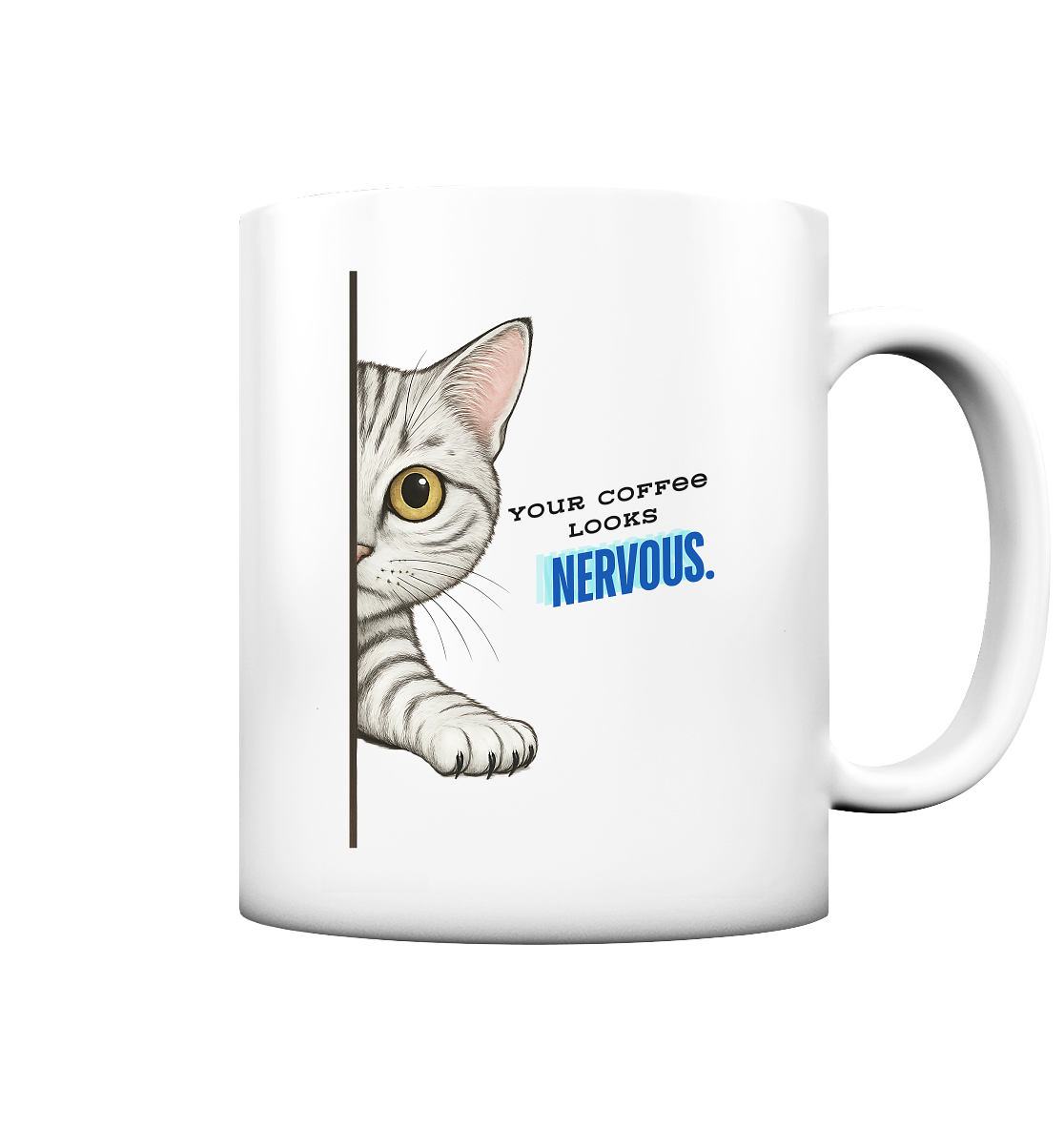 „Nervous Coffee Cat“ - Tasse matt
